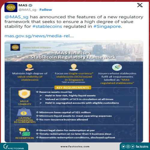توییت MAS درباره قوانین کریپتویی در سنگاپور